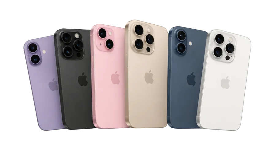 Varios modelos de iPhone en diferentes colores