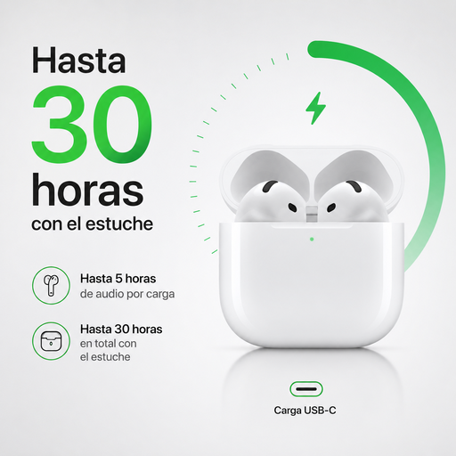 Hasta 30 horas con el estuche